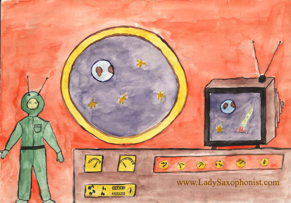 Рисунок 044: "Путешествие в космос". Освоение других планет.